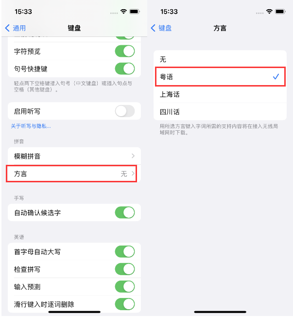 桃江苹果14服务点分享iPhone 14plus设置键盘粤语方言的方法 